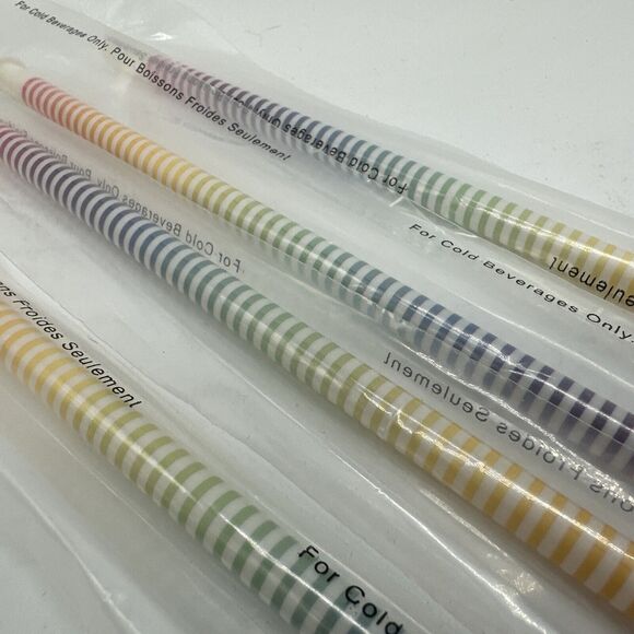 Starbucks Ombre Striped Rainbow Reusable Straws NEW Cold Tumbler Lot x 4 RARE - Picture 3 of 5